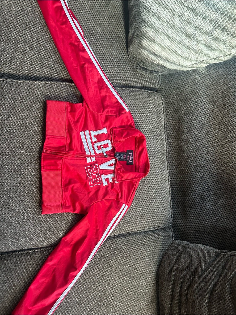 Thrill Red Kids Track Jacket with White Stripes
